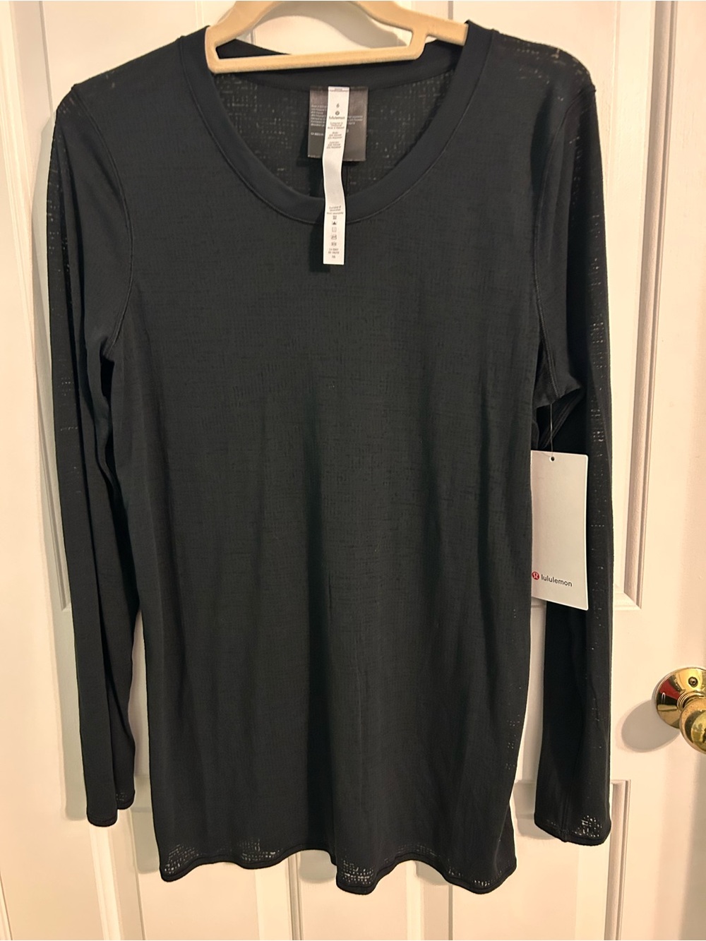 lululemonUncovered Tall Black Long-Sleeve Tie-Back Top (NWT)